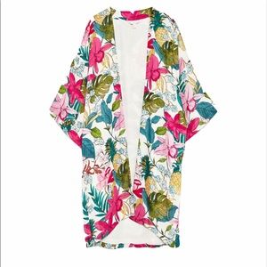 Zara Floral Kimono with Asymmetrical Hem